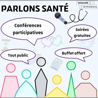 Affiche des 4 conférences Parlns Santé les 10 et 24 mars et les 7 et 17 avril 2026
